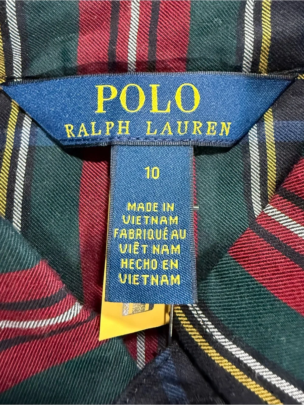 Girls Polo Ralph Lauren Tartan Plaid Belted Shirt Dress Size 10 NEW